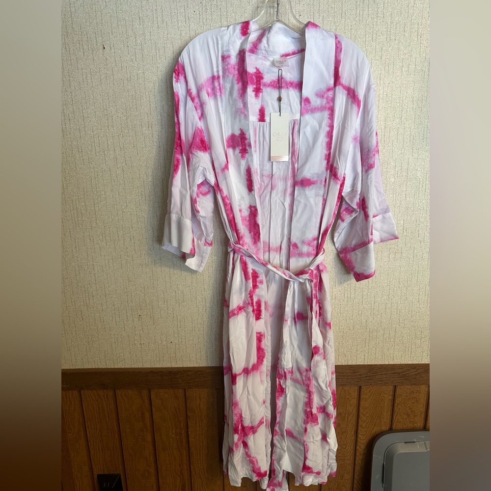 Calia Women’s SWIM Cover Up Dress: WATERCOLOR PLAID: PINK/WHITE: NWT: SIZE S